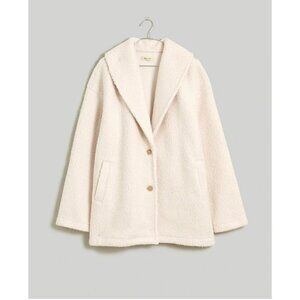 Madewell $148 Pebbled Faux Shearling Shawl Collar Coat Cream Size XL NO379 NWT
